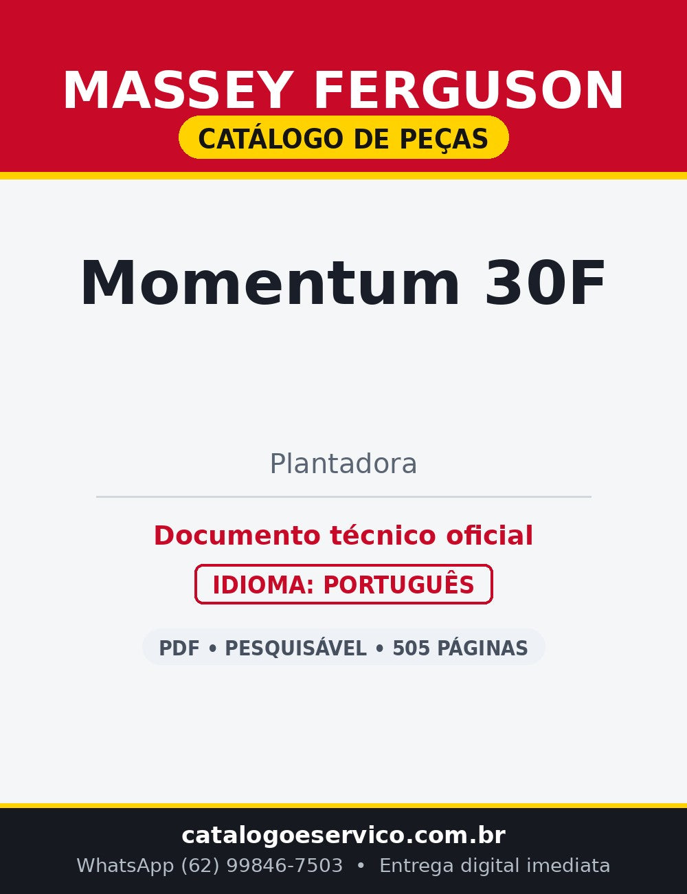Catálogo de Peças Massey Ferguson Momentum 30F — Plantadora