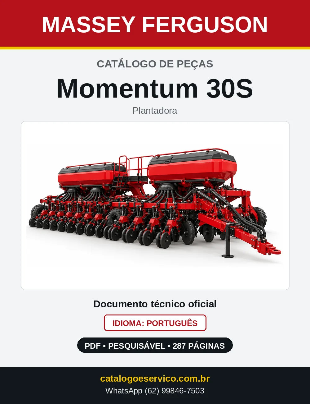 Capa do catálogo de peças Massey Ferguson Momentum 30S em PDF
