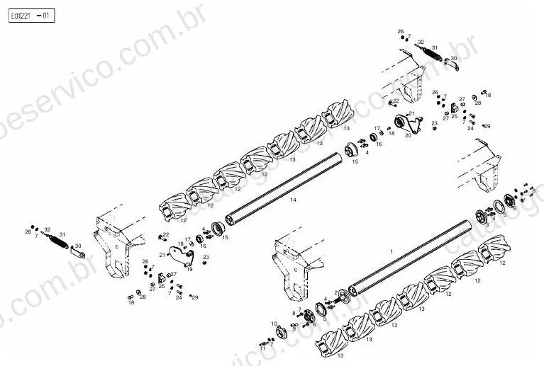 Vista explodida do Catálogo de Peças Massey Ferguson RC 1358 — exemplo 2