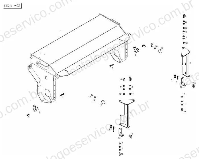 Vista explodida do Catálogo de Peças Massey Ferguson RC 204 — exemplo 1