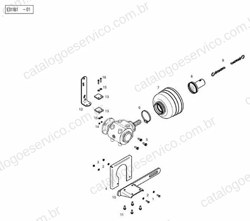 Vista explodida do Catálogo de Peças Massey Ferguson RC 255 — exemplo 3
