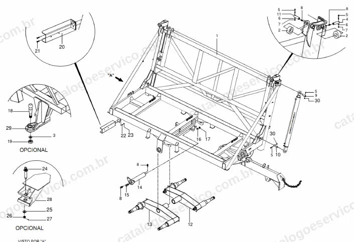 Vista explodida do catálogo de peças Santal Massey Ferguson VT 10 BR — figura 2