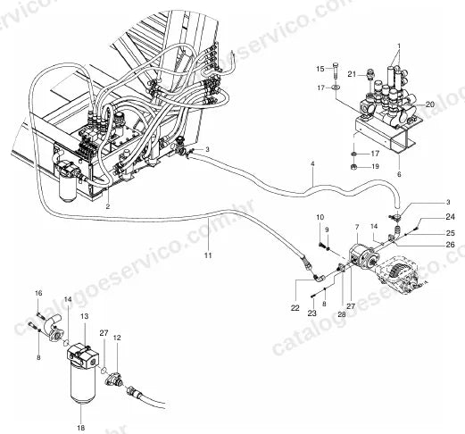 Vista explodida do catálogo de peças Santal Massey Ferguson VT 6 — figura 2