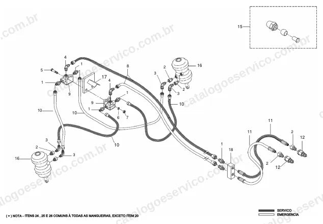 Vista explodida do catálogo de peças Santal Massey Ferguson VT 6SC — figura 1