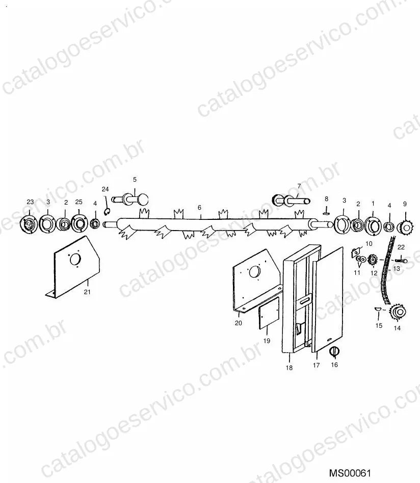 Vista explodida do Catálogo de Peças Massey Ferguson SP3710 — exemplo 1