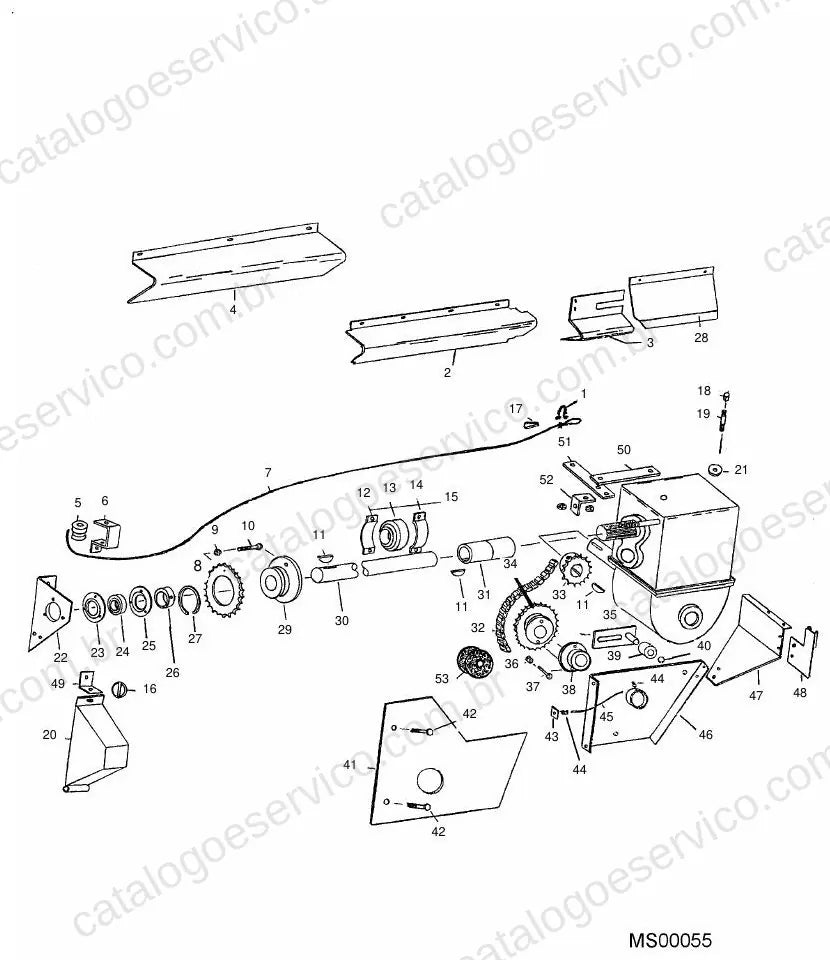 Vista explodida do Catálogo de Peças Massey Ferguson SP3710 — exemplo 2