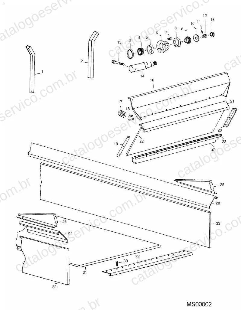 Vista explodida do Catálogo de Peças Massey Ferguson SP3714/SP3717 — exemplo 1