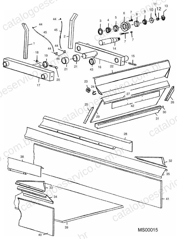 Vista explodida do Catálogo de Peças Massey Ferguson SP3719/SP3724 — exemplo 1