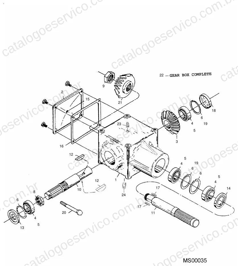Vista explodida do Catálogo de Peças Massey Ferguson SP3728 — exemplo 3