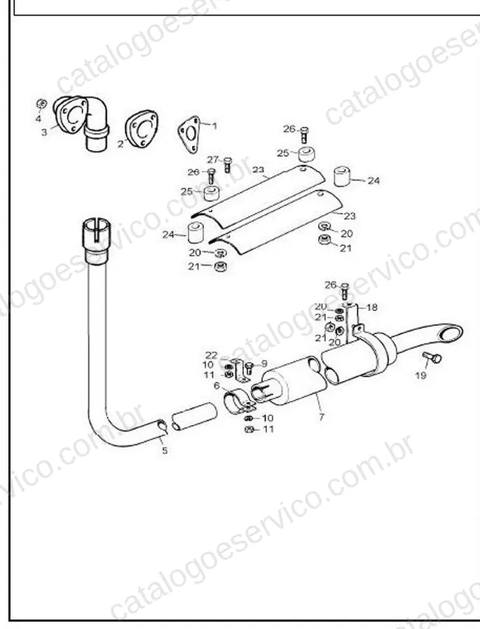 Vista explodida do Catálogo de Peças Massey Ferguson MF T240 (Turquia) — exemplo 1