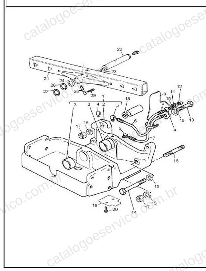 Vista explodida do Catálogo de Peças Massey Ferguson MF T240 (Turquia) — exemplo 3