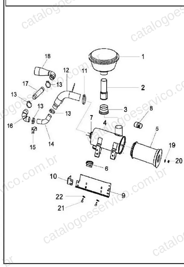 Vista explodida do Catálogo de Peças Massey Ferguson MF T277G (Turquia) — exemplo 2