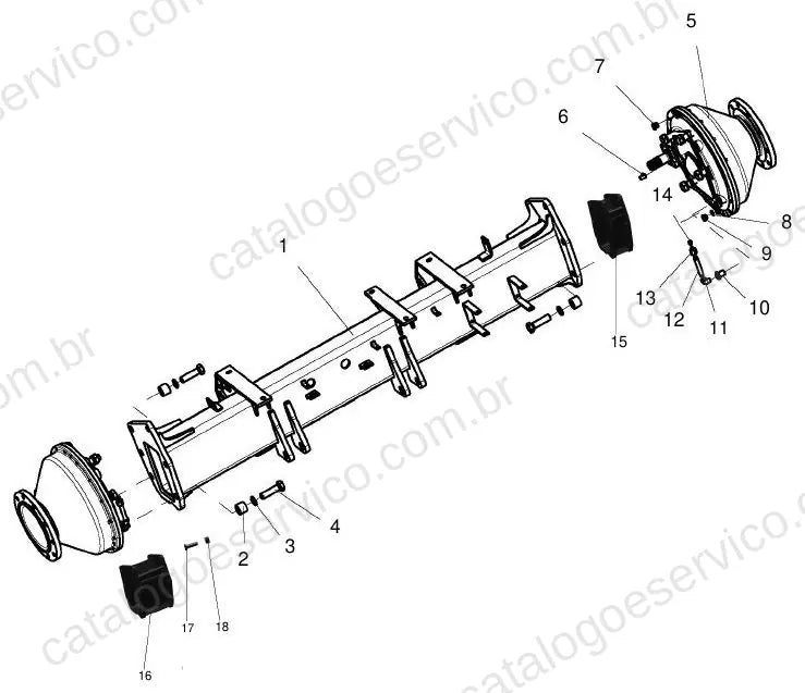 Vista explodida do Catálogo de Peças Massey Ferguson MF T5 — exemplo 1
