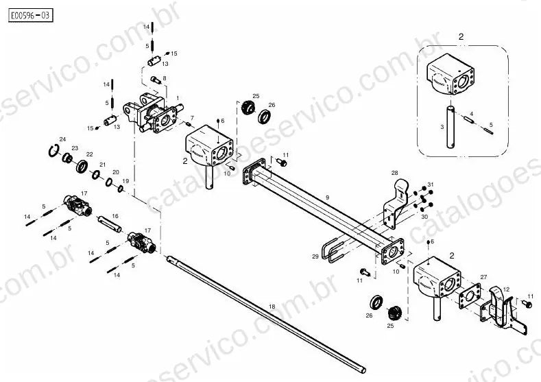 Vista explodida do Catálogo de Peças Massey Ferguson TD 1665 Trans — exemplo 3
