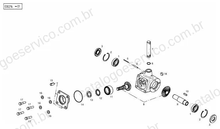 Vista explodida do Catálogo de Peças Massey Ferguson TD 434 DN — exemplo 2