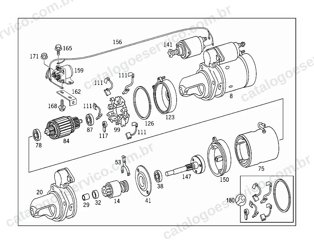Vista explodida do Catálogo de Peças Mercedes-Benz 1418 R e 1420 (1)