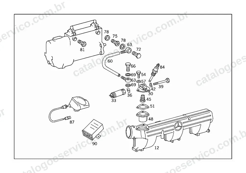 Vista explodida do Catálogo de Peças Mercedes-Benz 1418 R e 1420 (2)