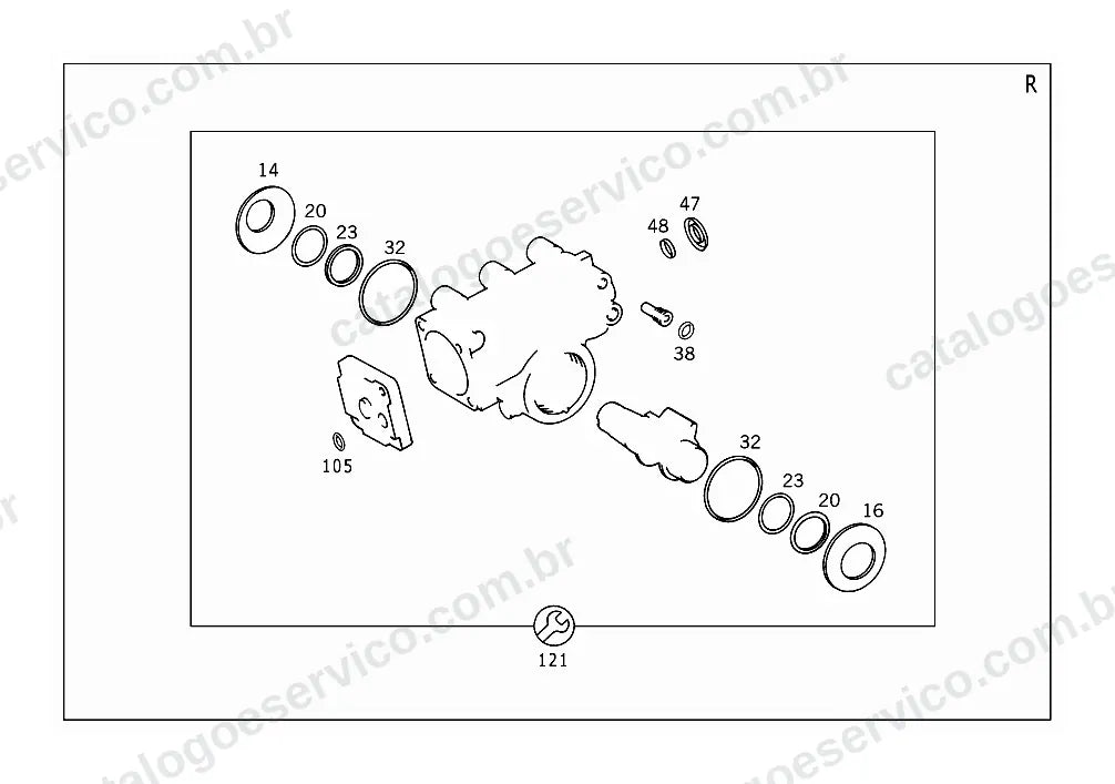 Vista explodida do Catálogo de Peças Mercedes-Benz 1718 AK (2)