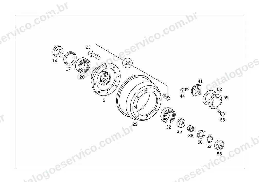 Vista explodida do Catálogo de Peças Mercedes-Benz 1718 K (4)
