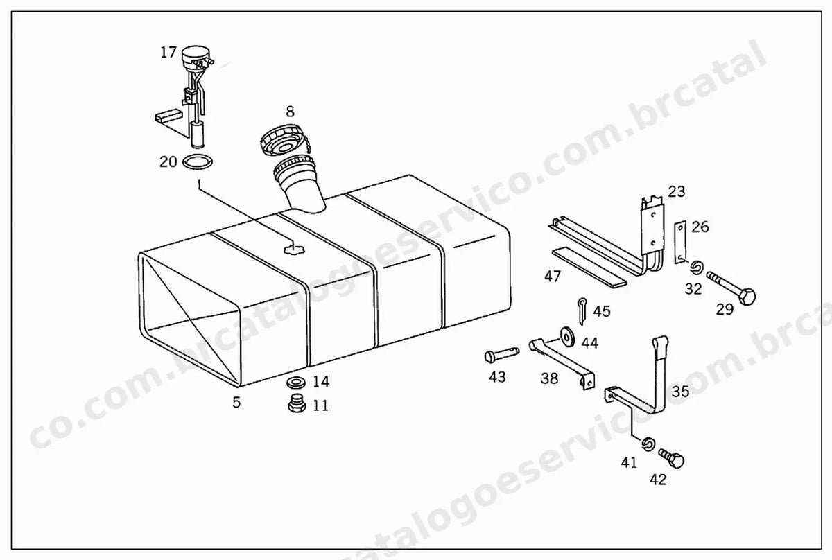 Vista explodida 2 do Catálogo de Peças Mercedes-Benz L 710 D, L 913 D e LO 813 D