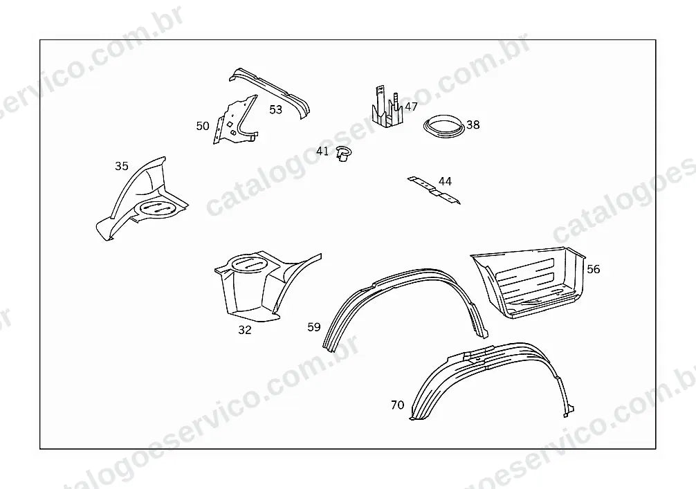 Vista explodida do Catálogo de Peças Mercedes-Benz 710, LO 610 e LO 712 (4)
