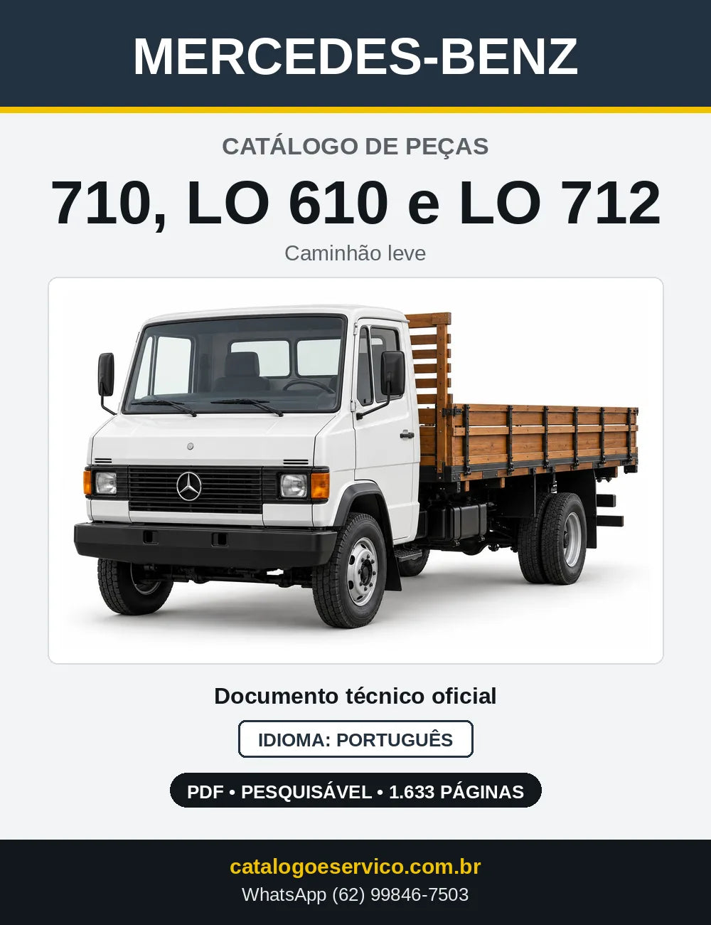 Capa do Catálogo de Peças Mercedes-Benz 710, LO 610 e LO 712