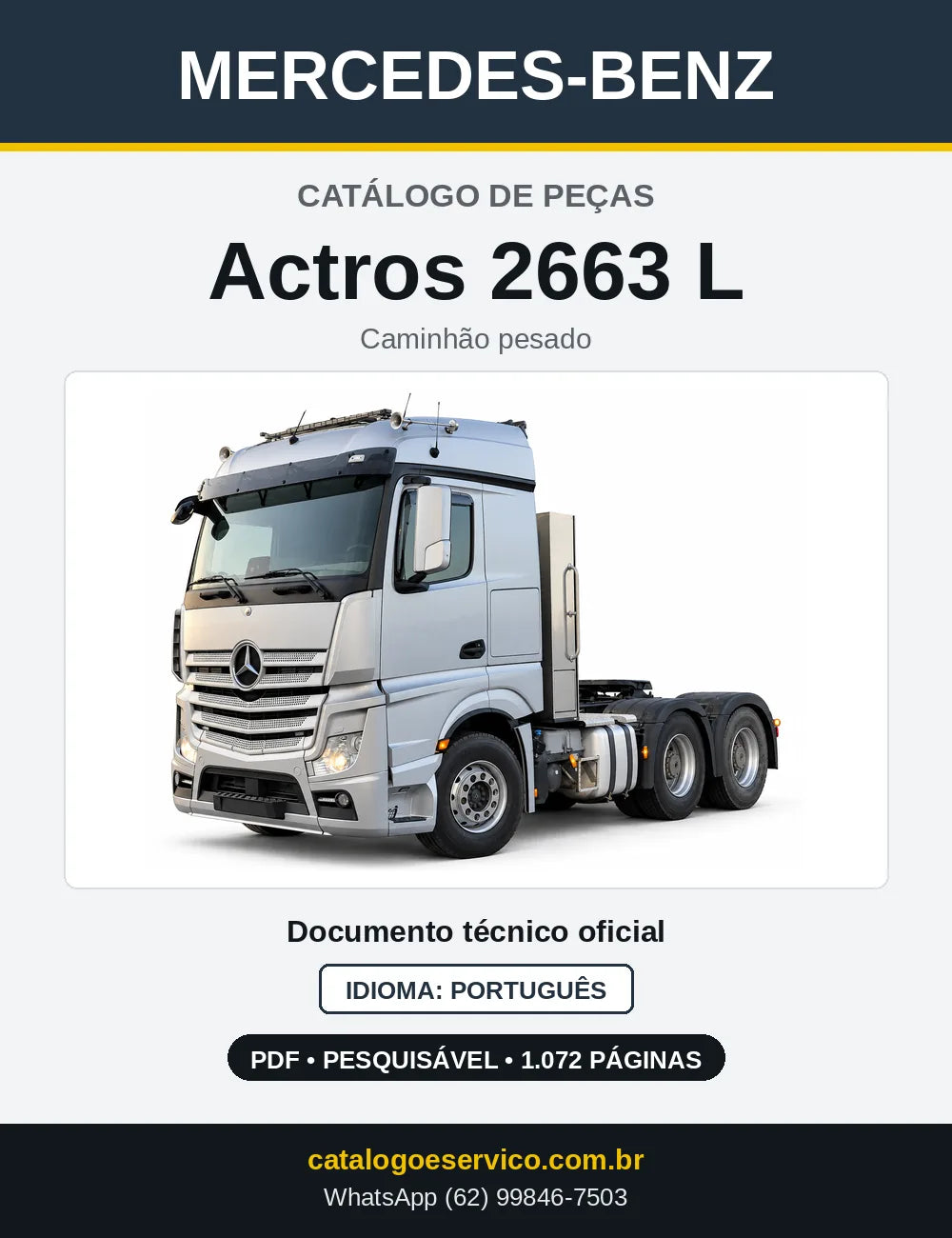 Capa do Catálogo de Peças Mercedes-Benz Actros 2663 L