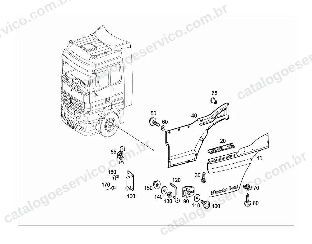 Vista explodida do Catálogo de Peças Mercedes-Benz Actros 3343 K (2)