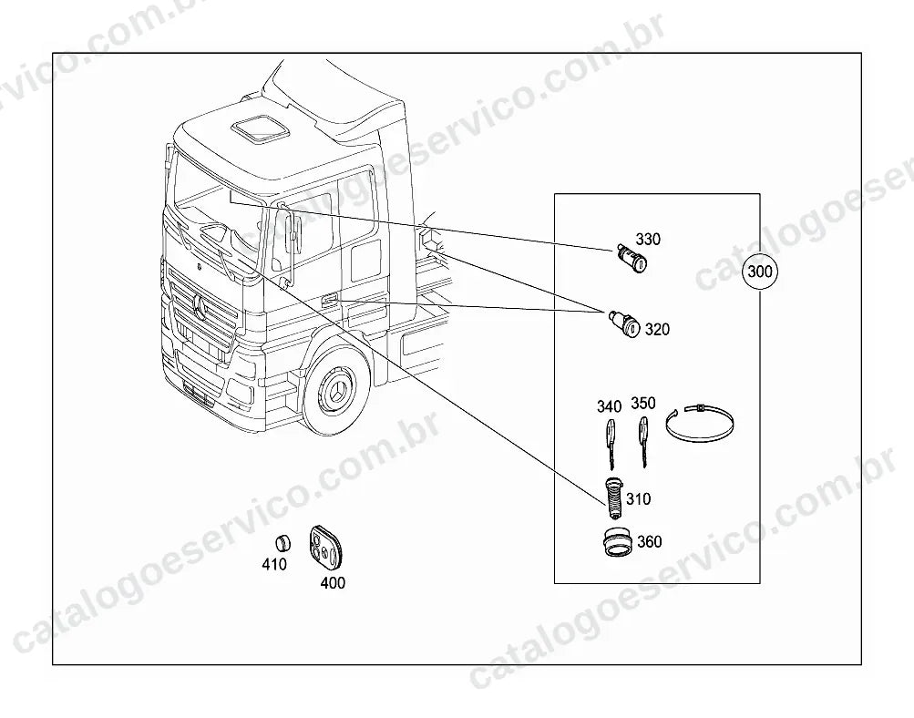 Vista explodida do Catálogo de Peças Mercedes-Benz Actros 4151 K (2)