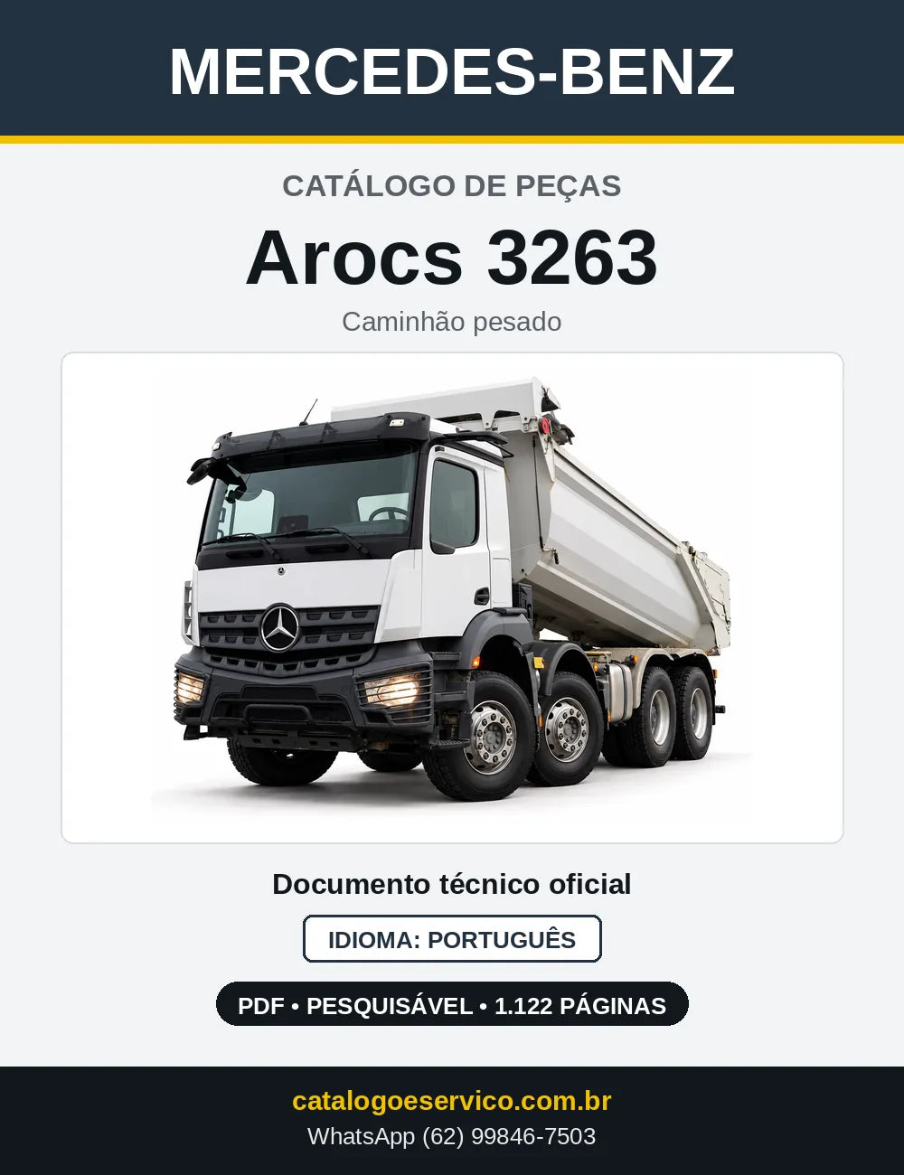 Capa do Catálogo de Peças Mercedes-Benz Arocs 3263