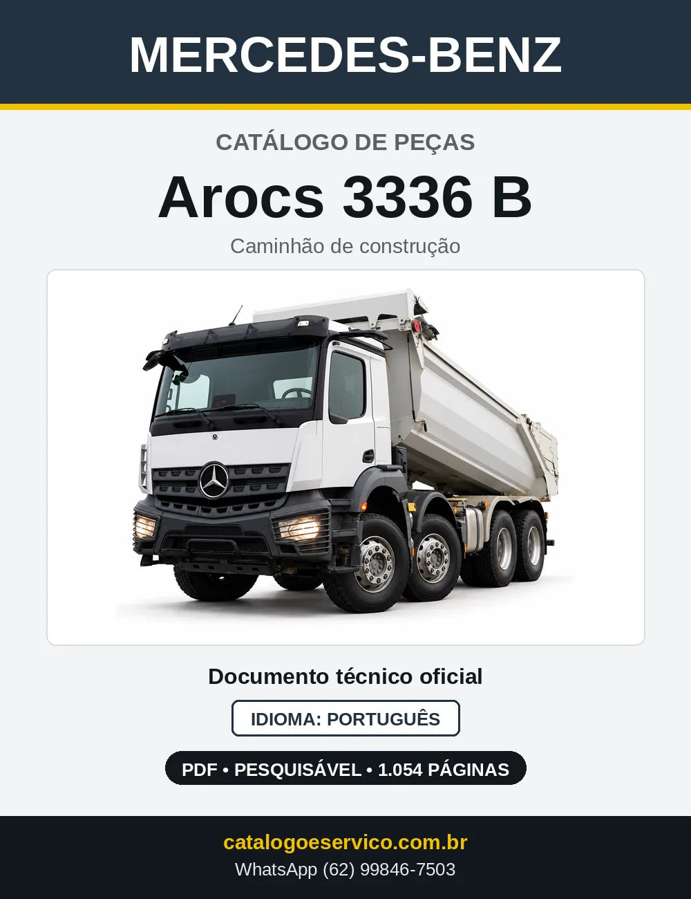 Capa do Catálogo de Peças Mercedes-Benz Arocs 3336 B