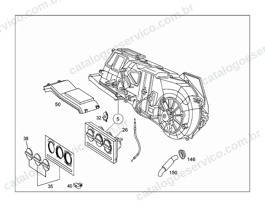 Vista explodida do Catálogo de Peças Mercedes-Benz Atego 1318 e 1518 (4)