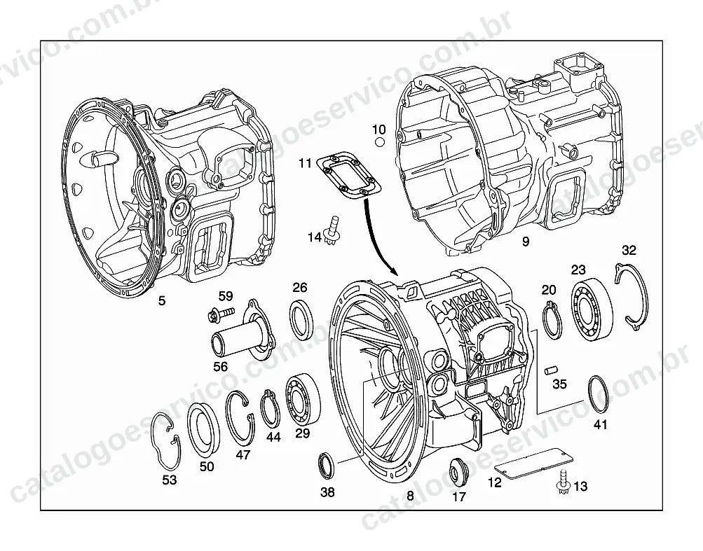Vista explodida do Catálogo de Peças Mercedes-Benz Atego 1518 (1)