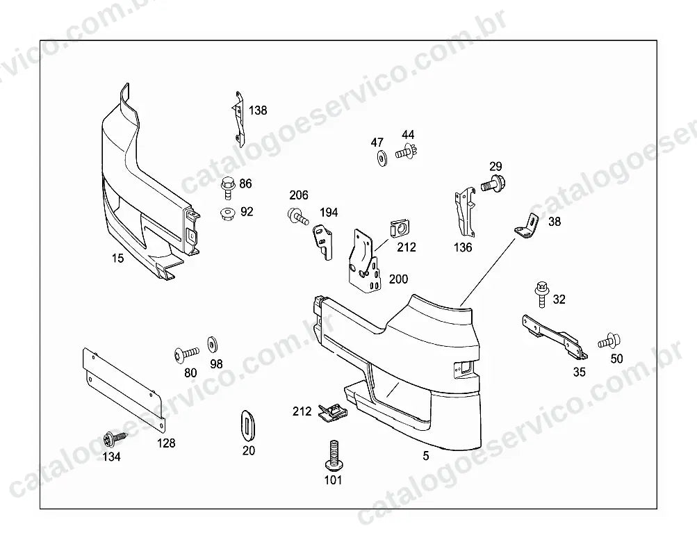 Vista explodida do Catálogo de Peças Mercedes-Benz Atego 1718, 1719, 1725 e 1726 (4)