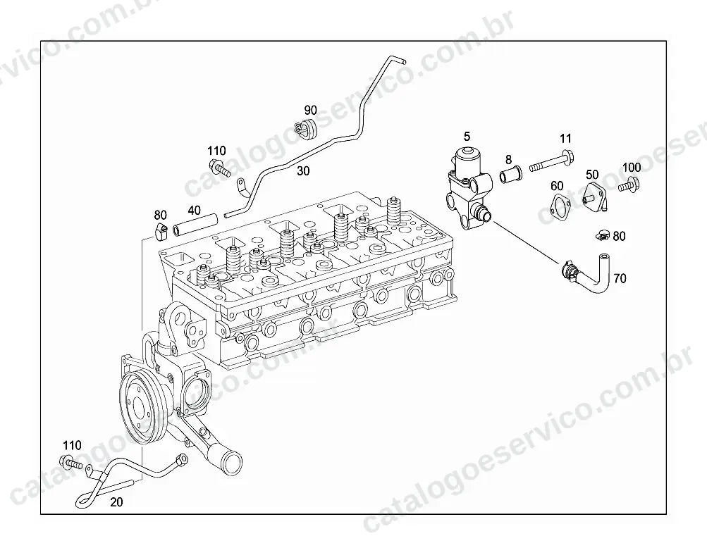 Vista explodida do Catálogo de Peças Mercedes-Benz Atego 1718 e 1719 (2)
