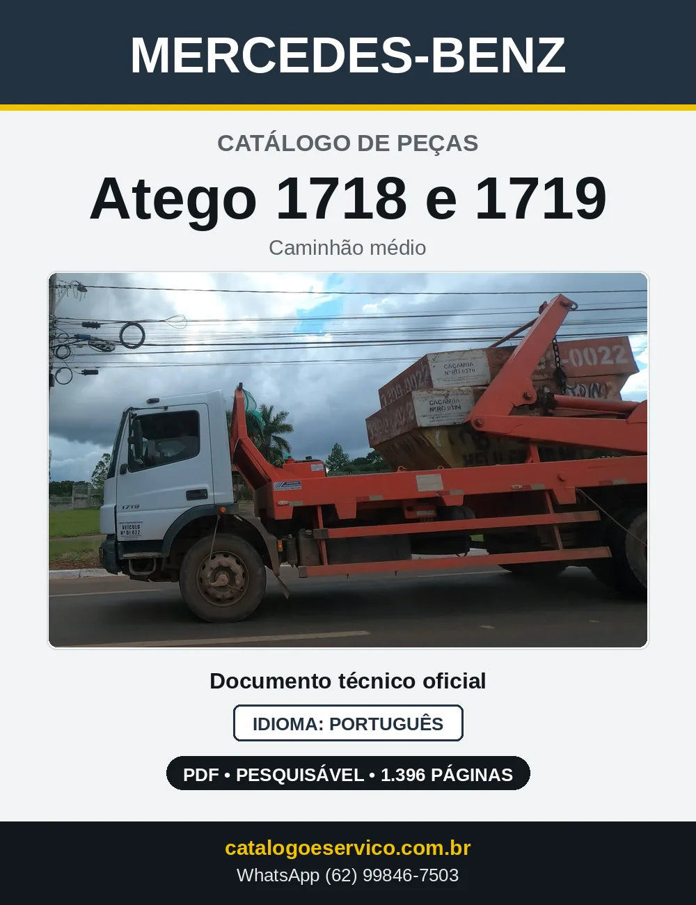 Capa do Catálogo de Peças Mercedes-Benz Atego 1718 e 1719