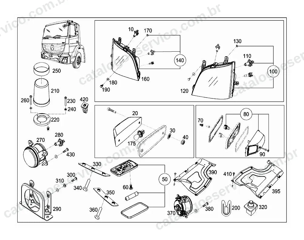 Vista explodida do Catálogo de Peças Mercedes-Benz Axor 2523 R 6x2 (versão de exportação) (3)