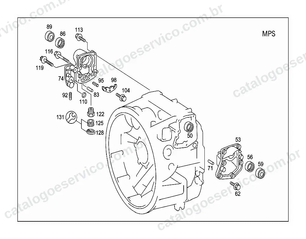 Vista explodida do Catálogo de Peças Mercedes-Benz Axor 2536 e 2541 LS (1)