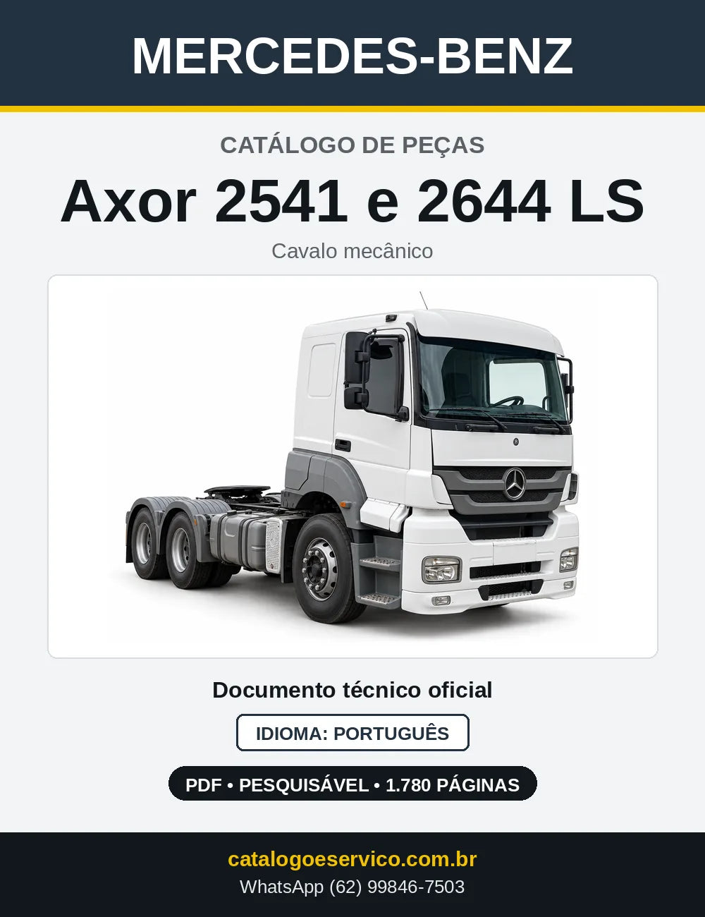 Capa do Catálogo de Peças Mercedes-Benz Axor 2541 e 2644 LS
