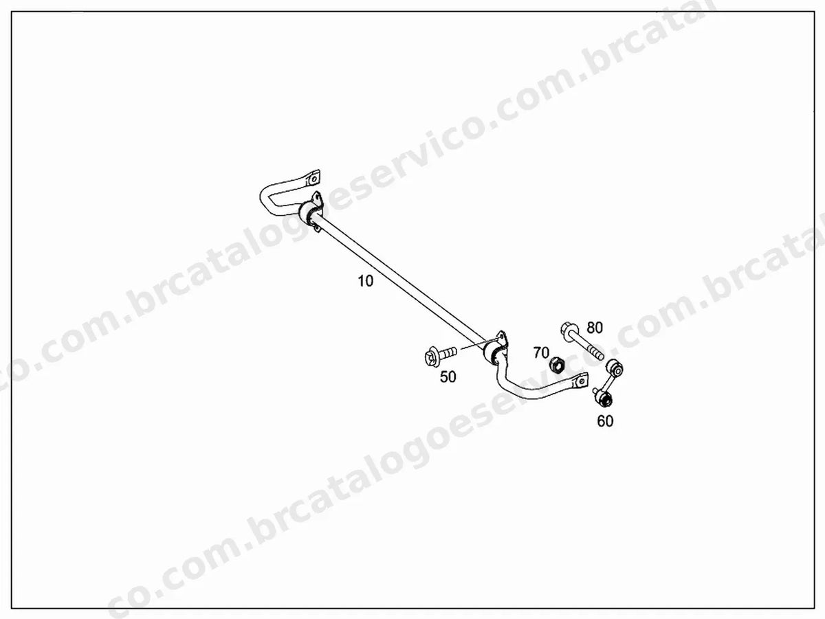 Vista explodida do grupo suspensão no Catálogo de Peças Mercedes-Benz CLA 200 Shooting Brake