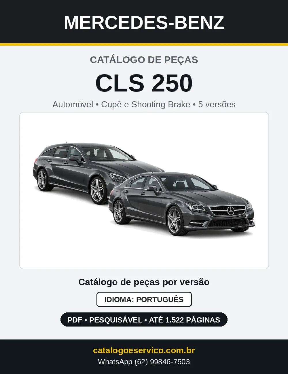 Capa do Catálogo de Peças Mercedes-Benz CLS 250 CDI e BlueTEC em PDF