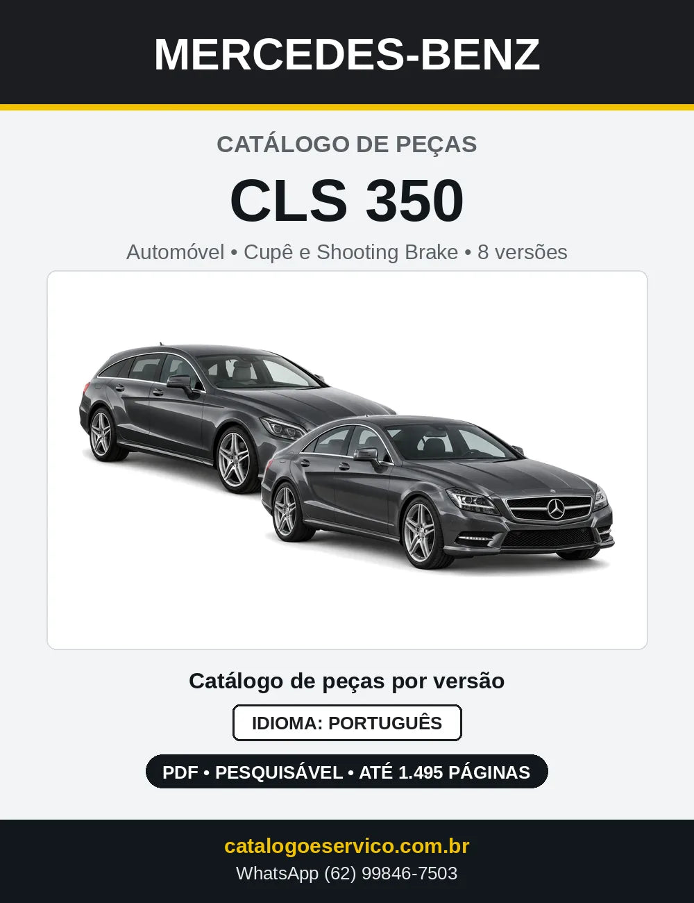 Capa do Catálogo de Peças Mercedes-Benz CLS 350 CDI e BlueTEC em PDF