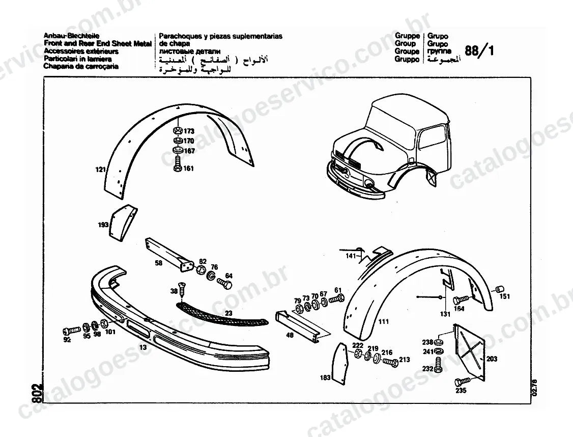 Vista explodida do Catálogo de Peças Mercedes-Benz L 1013 (versão EUA) (2)