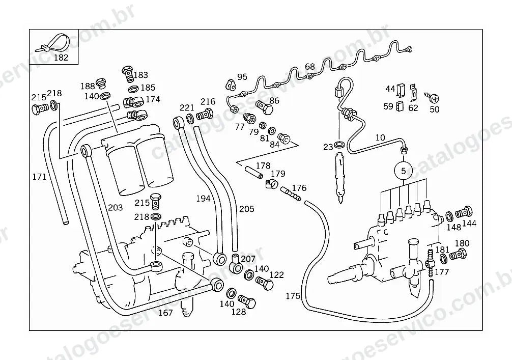 Vista explodida do Catálogo de Peças Mercedes-Benz L 1215 (versão Argentina) (1)