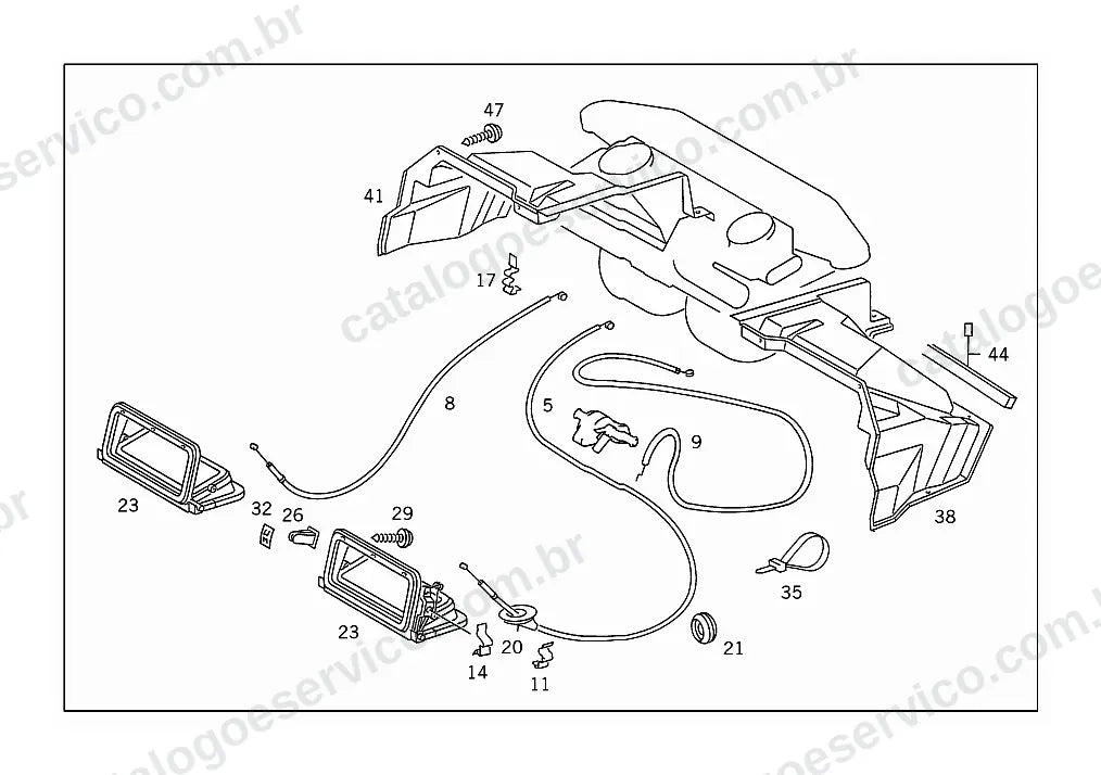 Vista explodida do Catálogo de Peças Mercedes-Benz L 1215 (versão Argentina) (3)