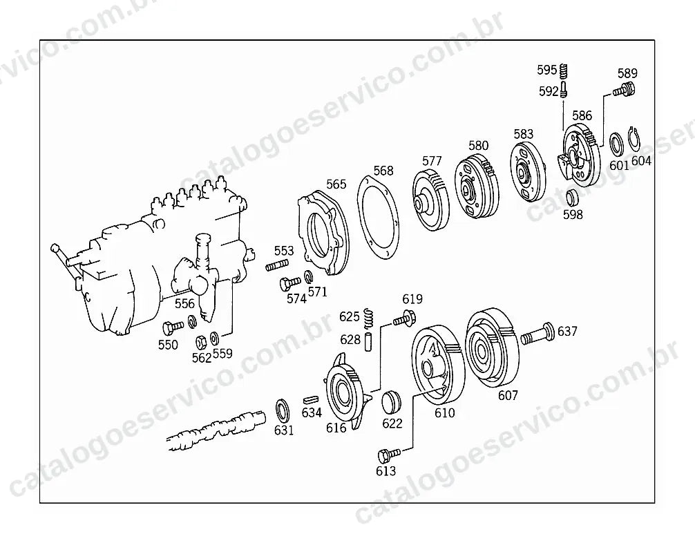 Vista explodida do Catálogo de Peças Mercedes-Benz L 1313 e L 1316 (1)