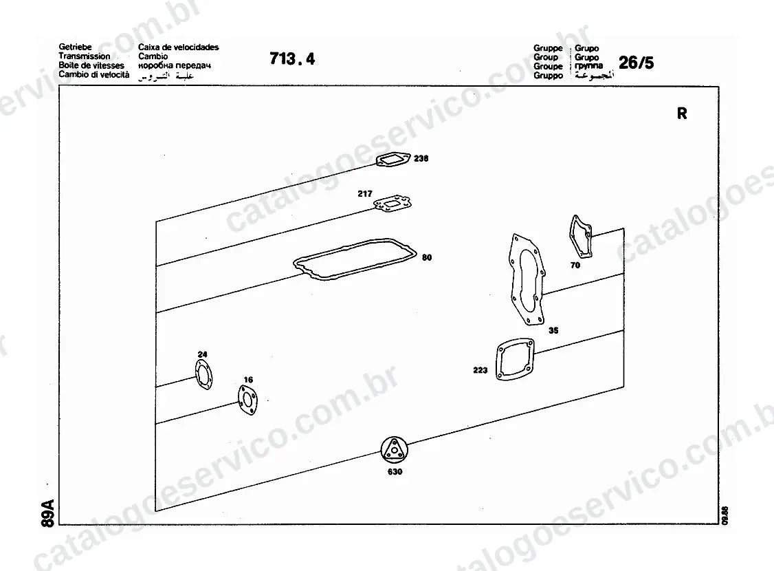 Vista explodida do Catálogo de Peças Mercedes-Benz L 1316 (versão EUA) (1)