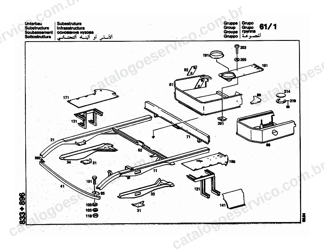 Vista explodida do Catálogo de Peças Mercedes-Benz L 1316 (versão EUA) (2)