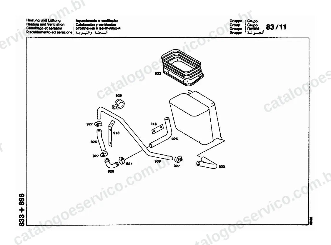 Vista explodida do Catálogo de Peças Mercedes-Benz L 1316 (versão EUA) (4)