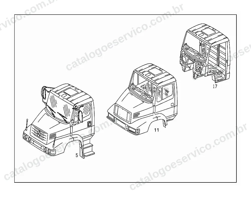 Vista explodida do Catálogo de Peças Mercedes-Benz L 1418 e L 1418 E (2)